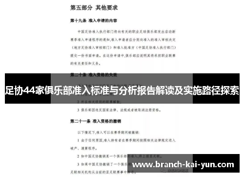 足协44家俱乐部准入标准与分析报告解读及实施路径探索